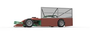 3D Diecast Asphalt Modified stock car with side wing Scale 1 to 25 model