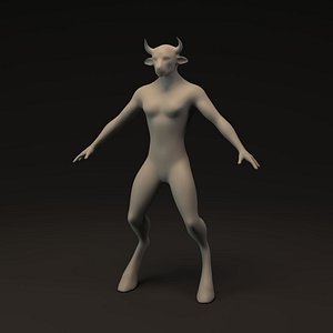 3D model Minotaur Female Lo Poly Base Mesh