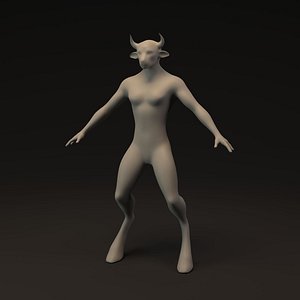 Minotaur Female Lo Poly Base Mesh