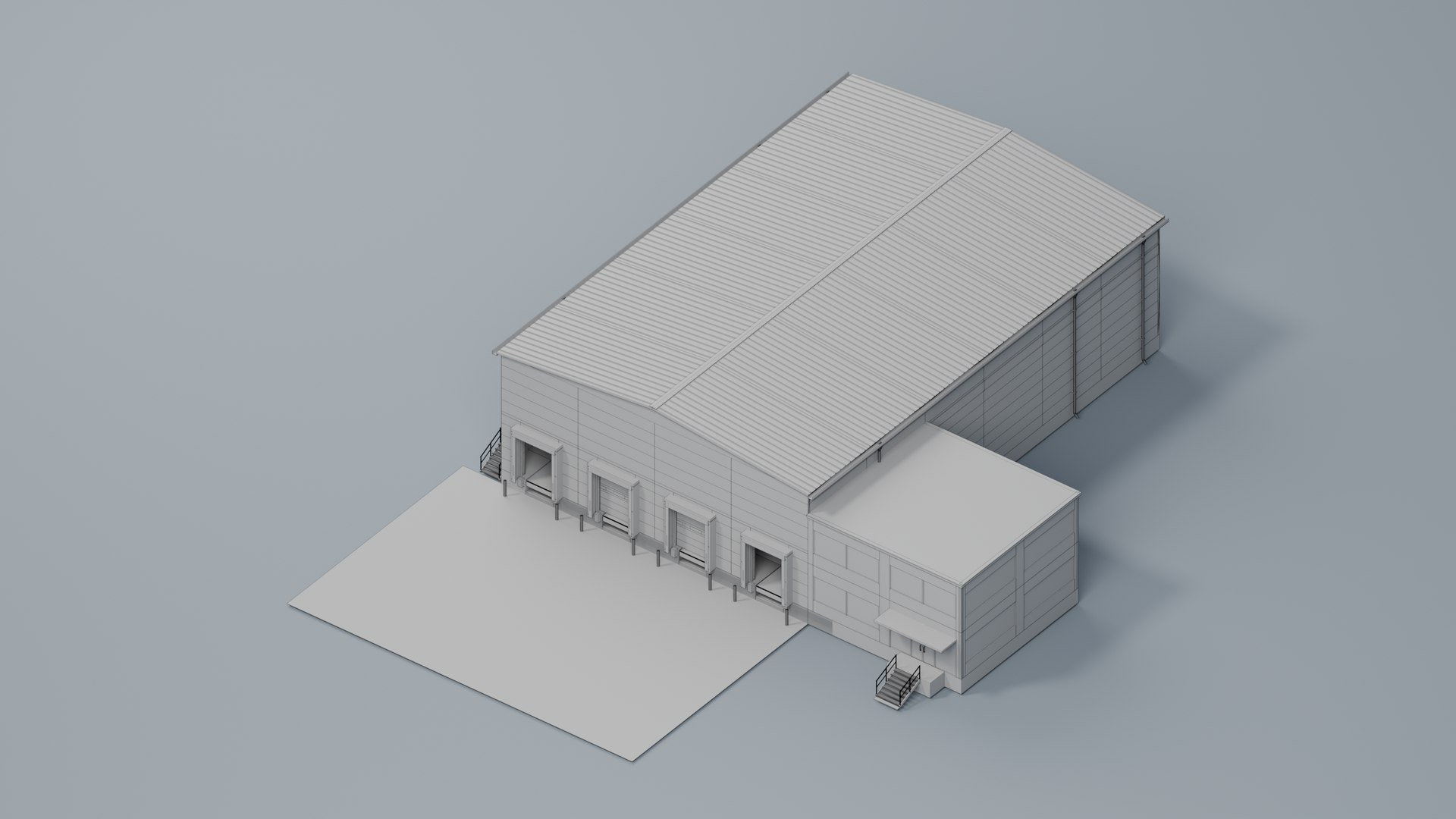 Warehouse Loading Docks with Two Layouts and Animation 3D model https://p.turbosquid.com/ts-thumb/q2/6iG0c5/t8/modularlogisticswarehouse_wire_05_compact/png/1791471142/1920x1080/fit_q87/5b0f209218773d938013eeee40d7ae8de49661ee/modularlogisticswarehouse_wire_05_compact.jpg