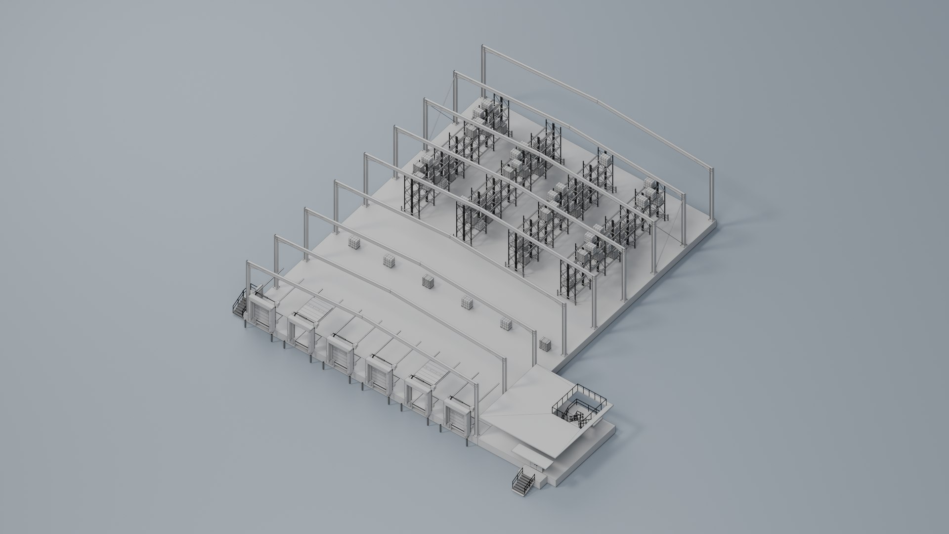 Warehouse Loading Docks with Two Layouts and Animation 3D model https://p.turbosquid.com/ts-thumb/q2/6iG0c5/tV/modularlogisticswarehouse_wire_02_interior/png/1791471156/1920x1080/fit_q87/f390afd0efaf7abc56d6184e672ef91b7dba12fd/modularlogisticswarehouse_wire_02_interior.jpg