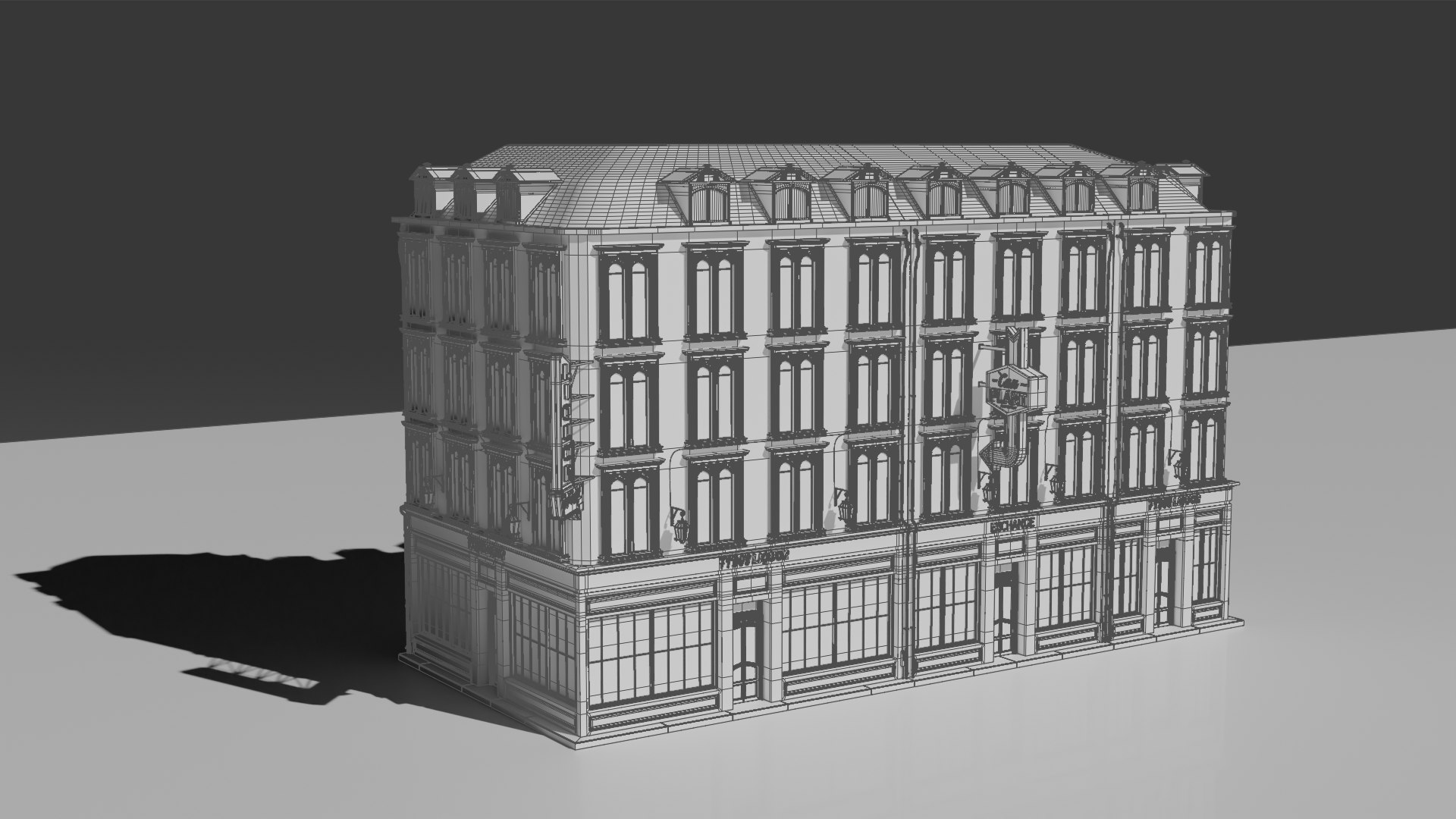 3 Piece Modular European Shop Apartment Building 3D Model - TurboSquid ...