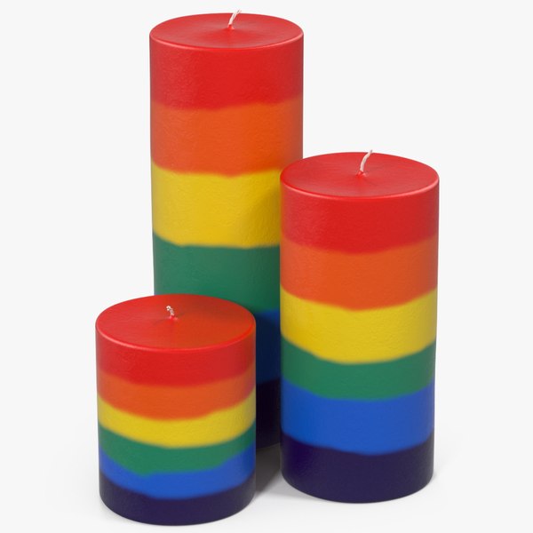3D rainbow candles model