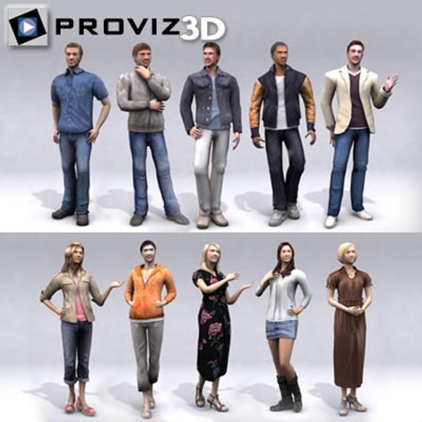 3d people casual single