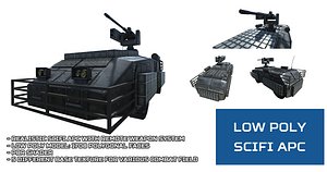 Low Poly Scifi APC with RWS