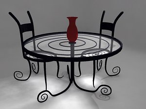 3dsmax table chairs set design