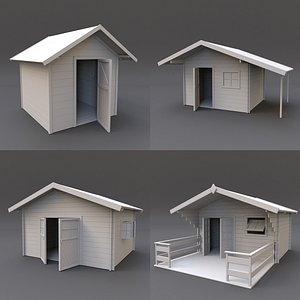 3d wooden shed 01