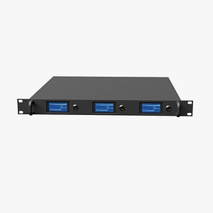 3D model basic 19-inch 1u rack