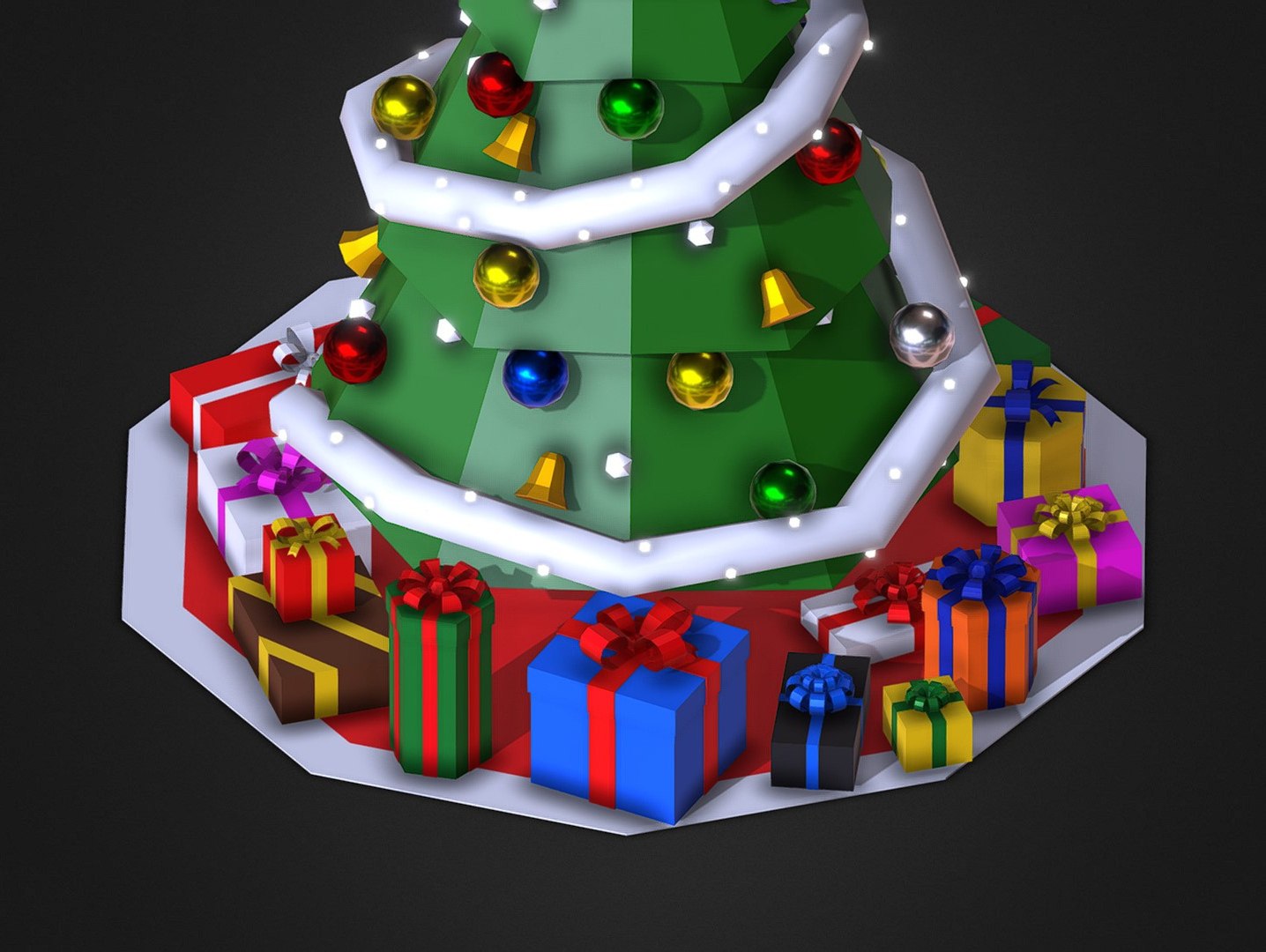 3D Christmas Tree Low Poly Model TurboSquid 1998728