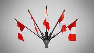 Wall Mount Flags 5 Of Peru 3D model