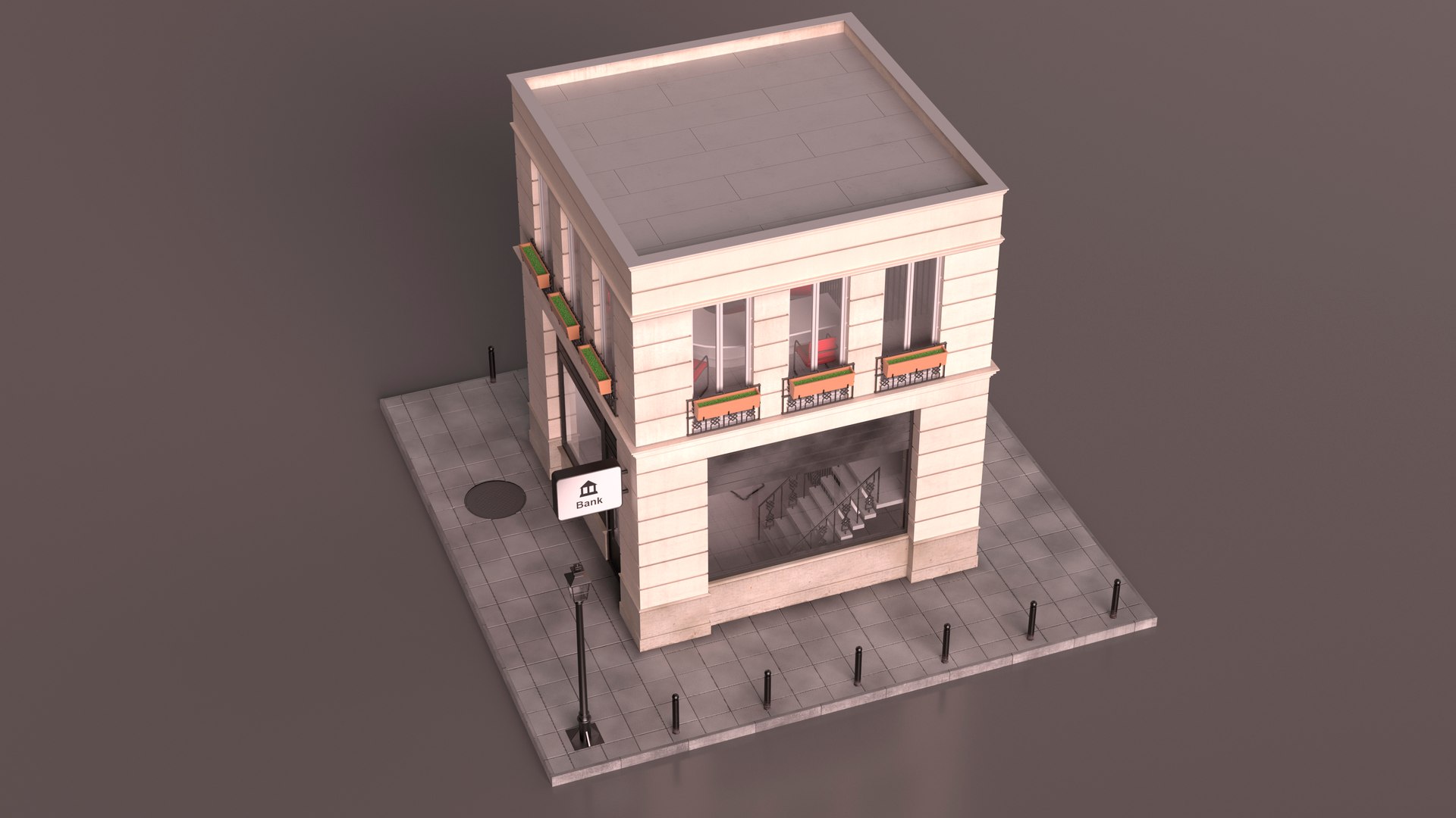 3D model Small Bank Branch Building https://p.turbosquid.com/ts-thumb/q2/XhMzuA/nc/smallbankbranchbuildingvray3dmodel016/jpg/1700677171/1920x1080/fit_q87/1bdb351d9d345c130e81fdddff32777045b8b4a0/smallbankbranchbuildingvray3dmodel016.jpg