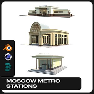 Moscow metro subway entrance 3D model