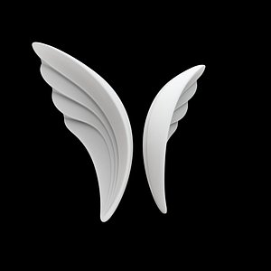 3D Abstract Bird Wings Sculpture 3D Print Model Dynamic Feathered Art