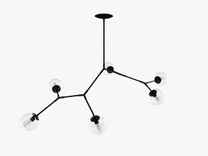 Black Matter 3 Branching Bubble Steel Fixture Oil Rubbed Bronze Finish and Clear Glass Globes