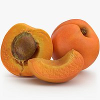 Whole and Halved Apricot with Slice