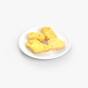 Nuggets on White Plate 3D model