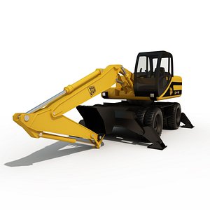 middle hydraulic excavator 3d model