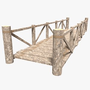 wooden modular bridge 3d model