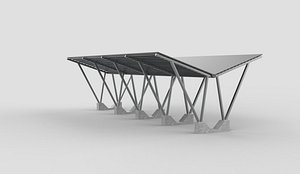 Carport Car Metall 05 3D model model