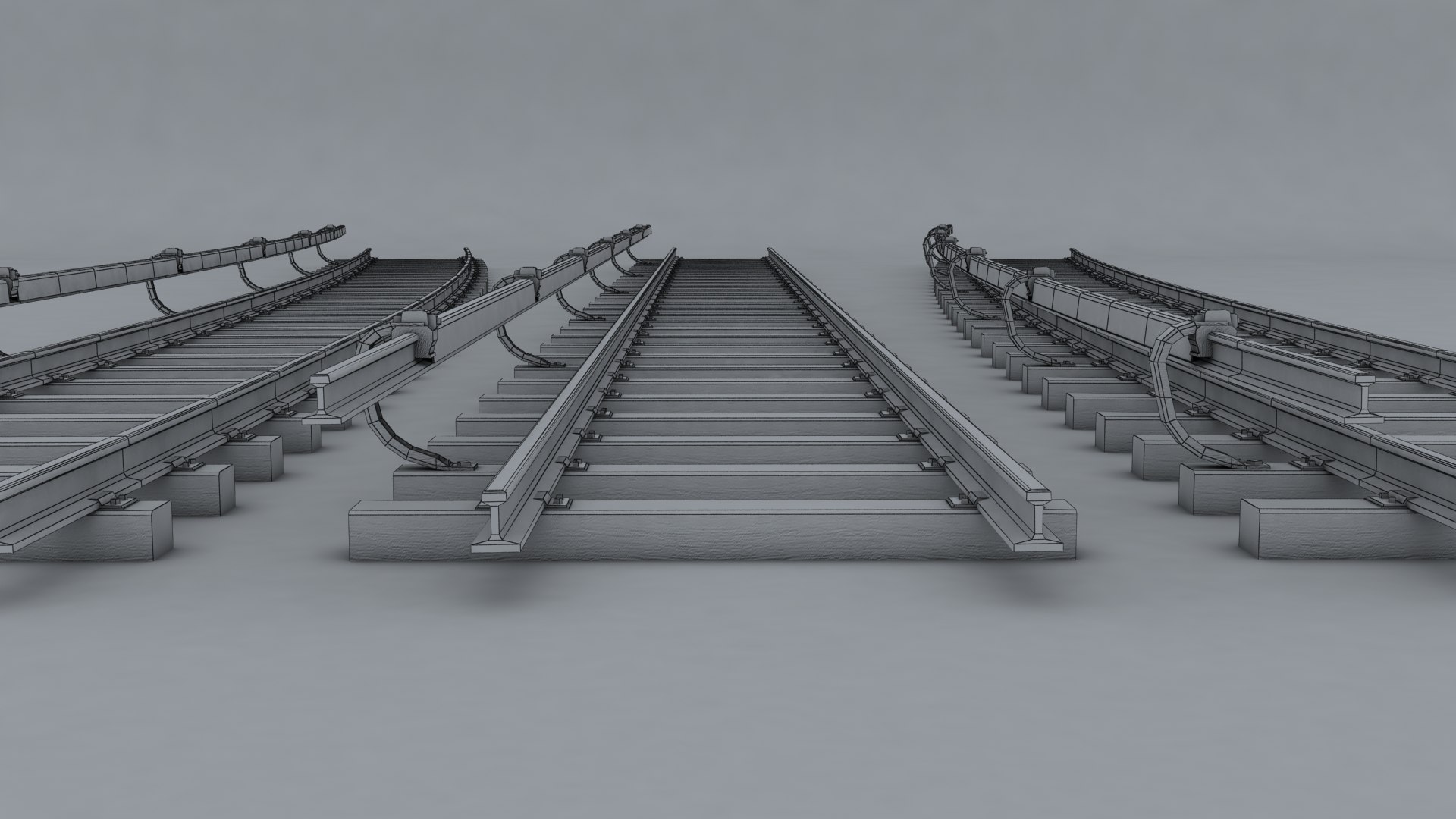 Railway Subway Rails 3d Model
