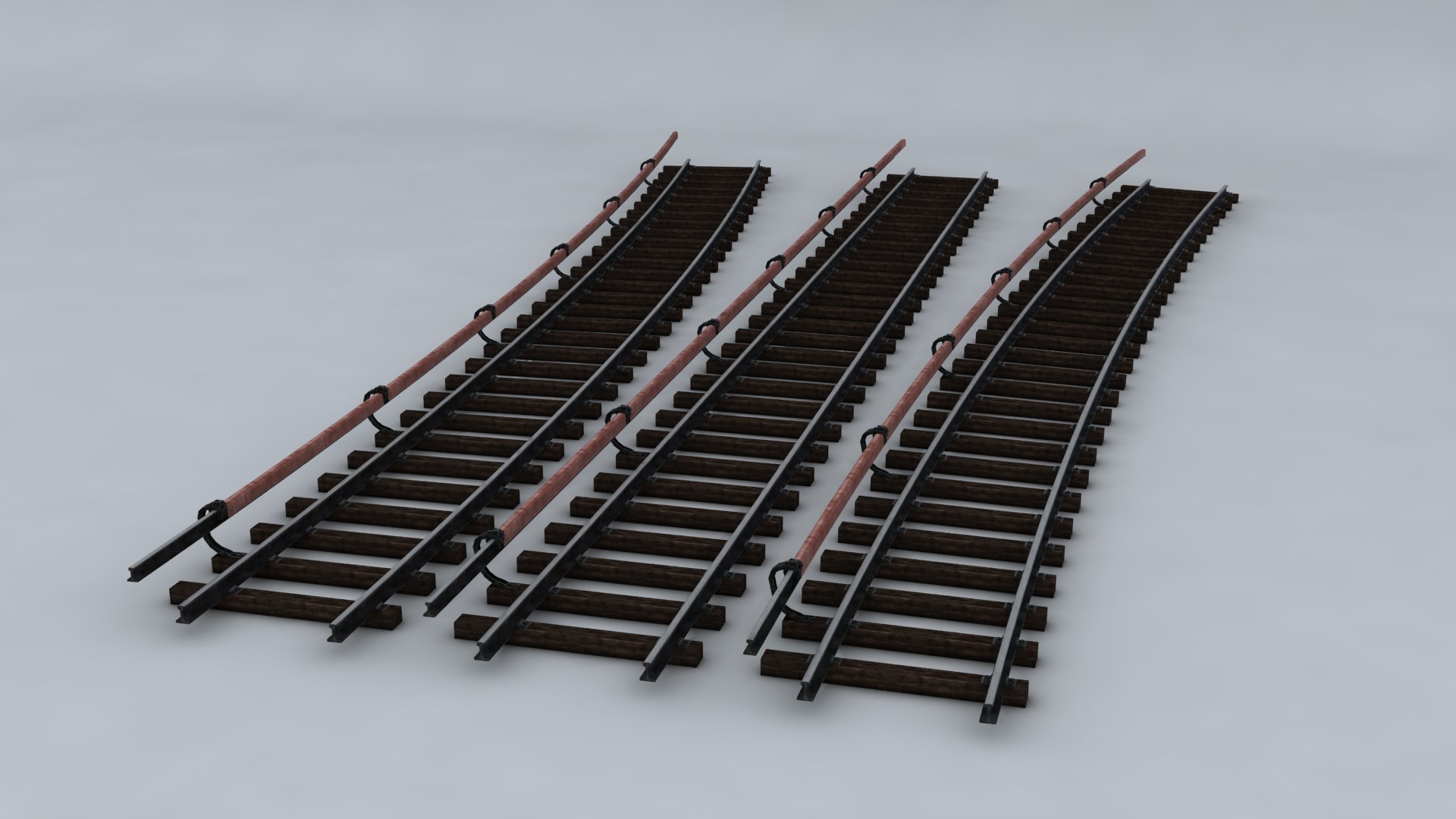 Railway Subway Rails 3d Model
