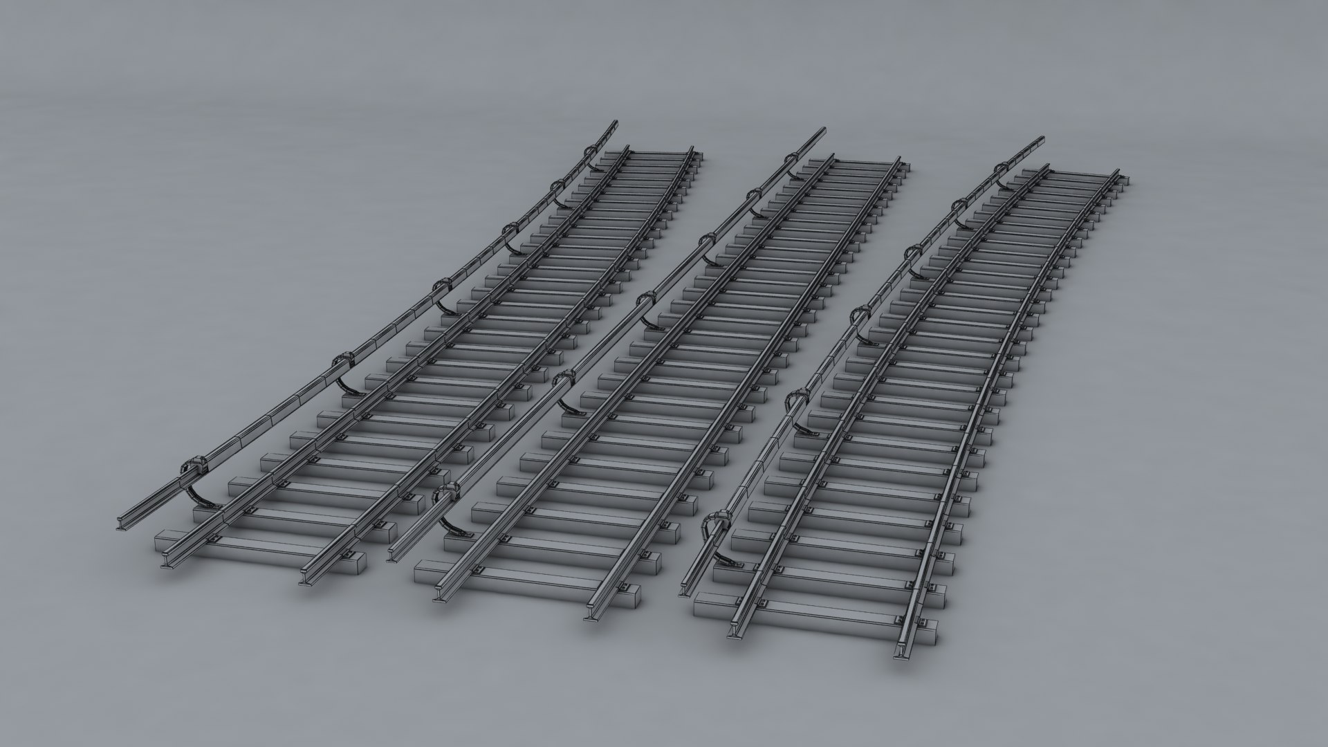 Railway Subway Rails 3d Model