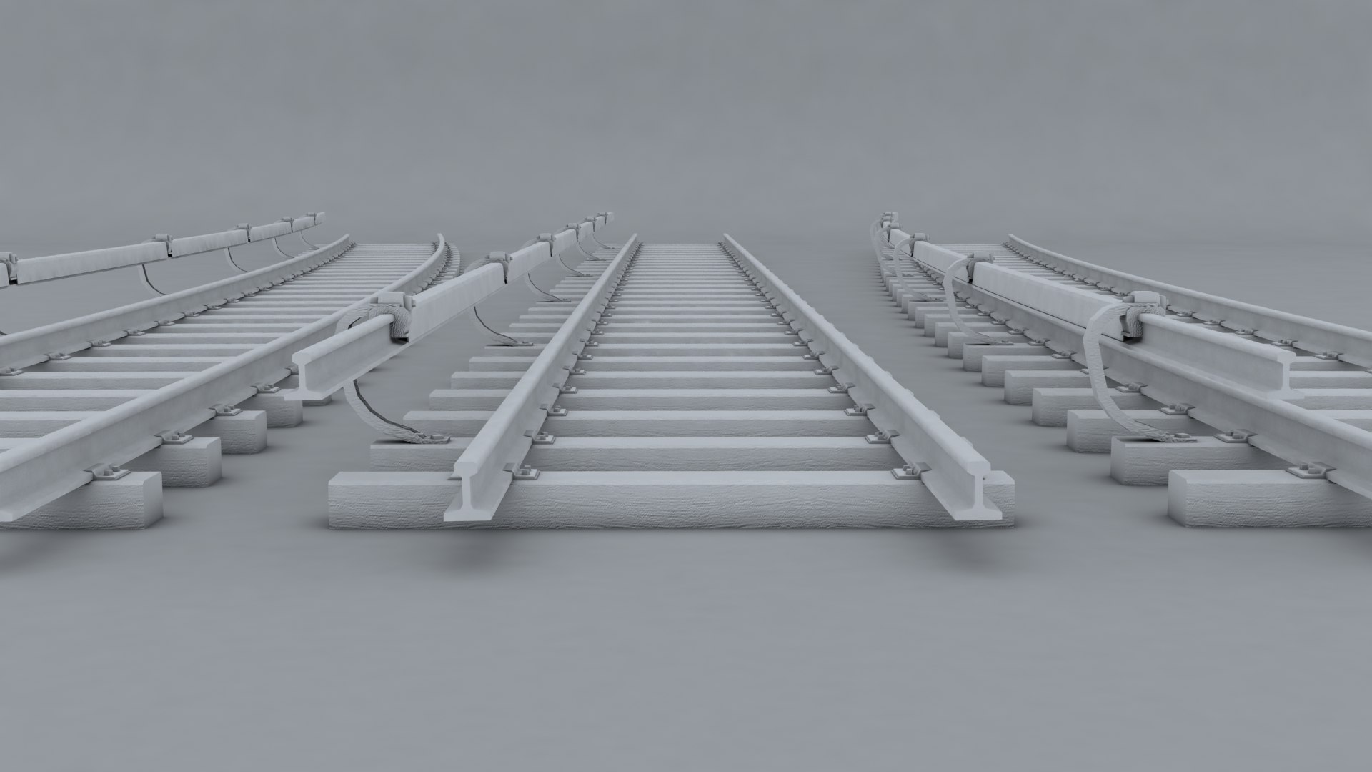 Railway Subway Rails 3d Model