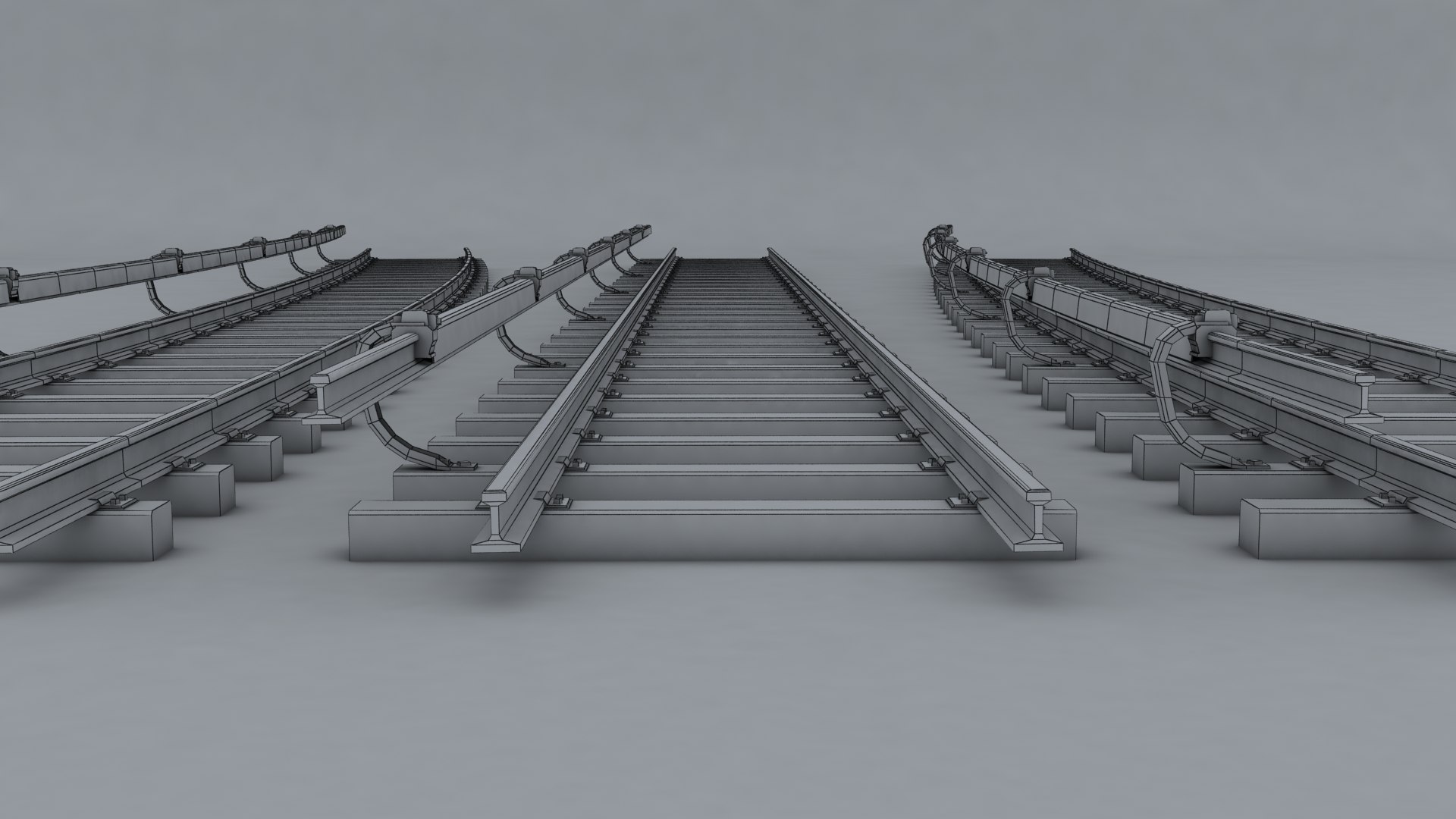 Railway Subway Rails 3d Model