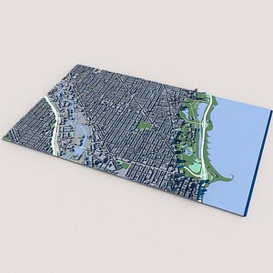 Part of Chicago 3D Model Downtown Chicago City Iconic Illinois Architecture 3D model