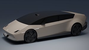 3D model Honda 0 Saloon Electric car Cream 2025-26 3D Model