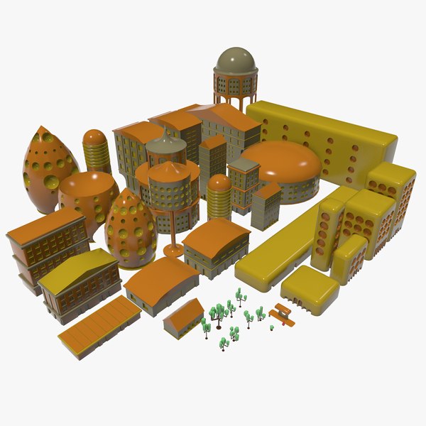 3D Plastic City Toy model