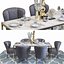 Mesa de restaurante de lujo con sillón Clark y decoración.