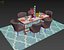 Mesa de restaurante de lujo con sillón Clark y decoración.