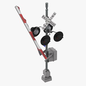 3D Railway Signal Gate Clean and Dirty model