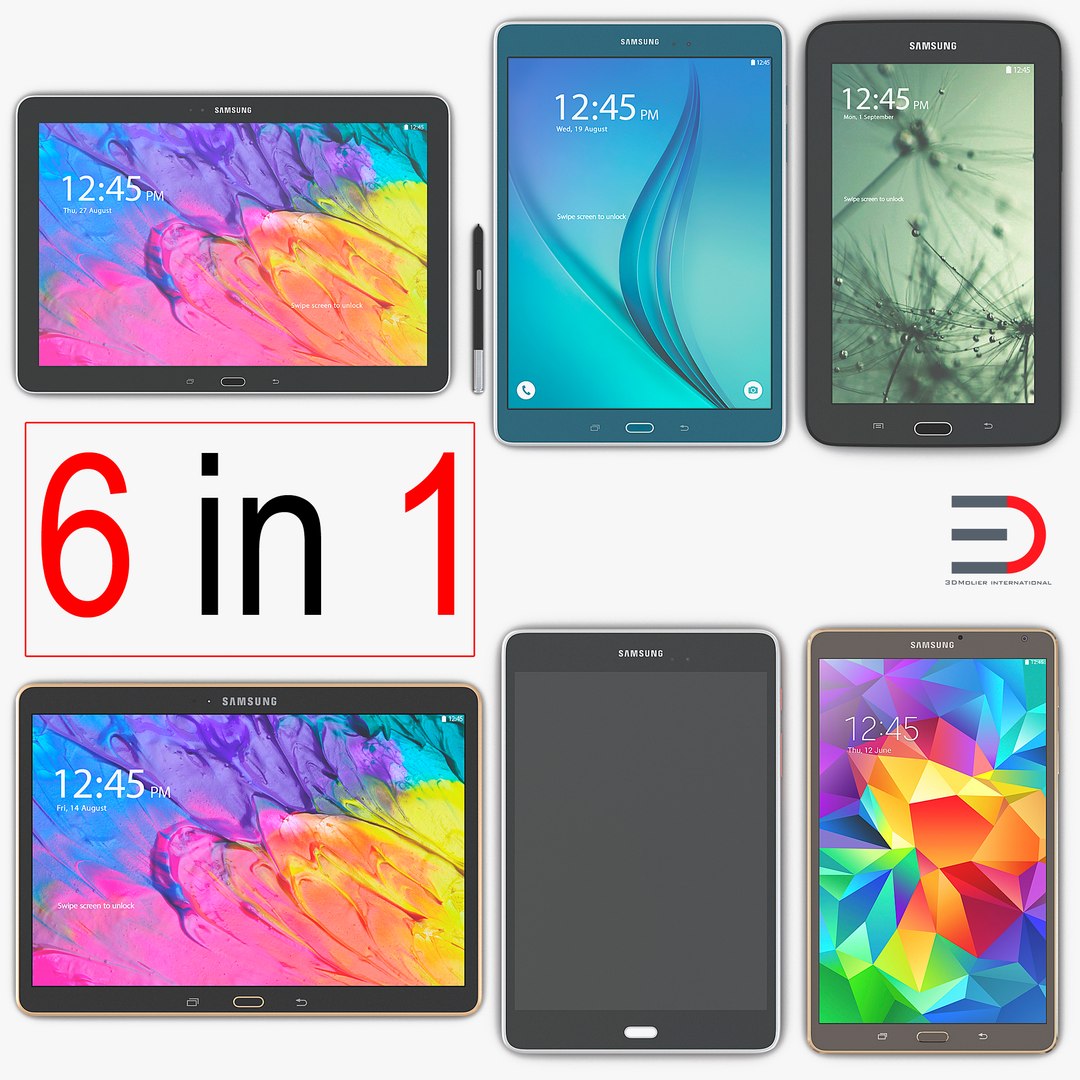 Samsung Tablets 3D Models Collection 3D model preview