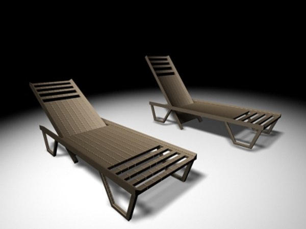 long garden chair 3d model