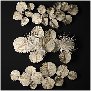 3D wall panel made of dry palm leaves 238