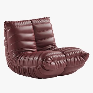 3D model Microfiber Leather Standard Bean Bag Chair