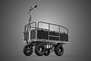 BLACK DARK MOTORIZED BED RAILS DETACHABLE MESH CLOTH POCKET CART 3D model