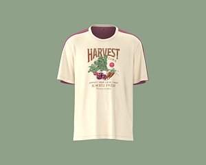3D Mens basic T-shirt with farm harvest crops veg graphic