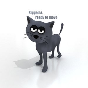 3d model cartoon cat rigged