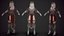 Modello 3D Red Knight Lady Low-poly