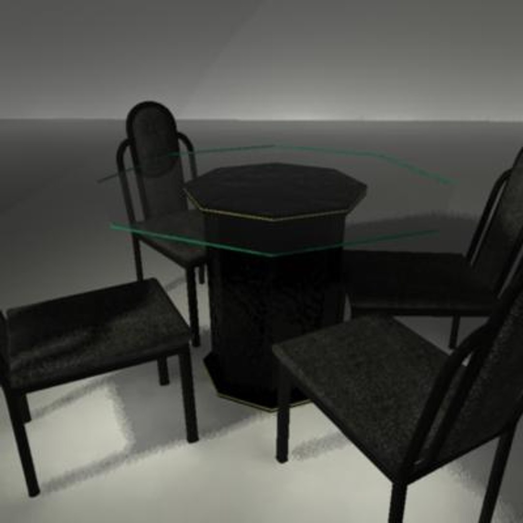 Dining Room Table Glass 3d Model