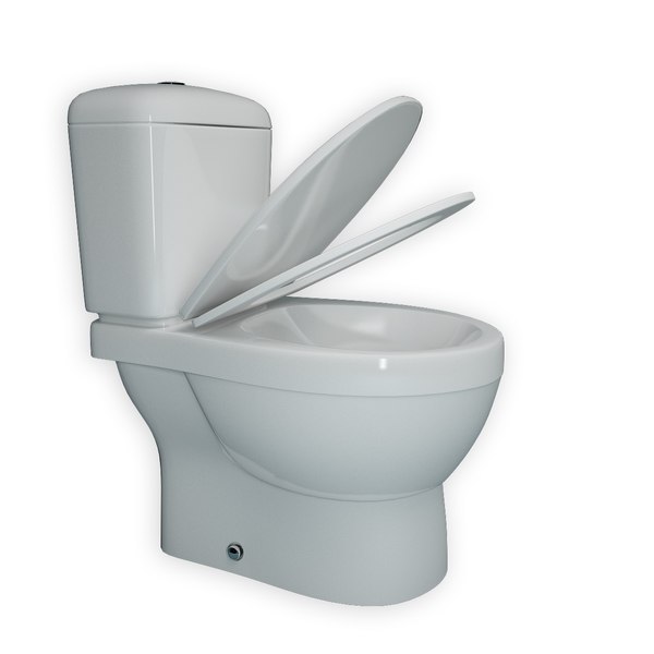 3d toilet modeled realistic model