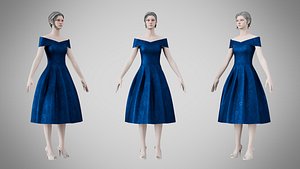 Dress 42 Indigo Velvet With Design model