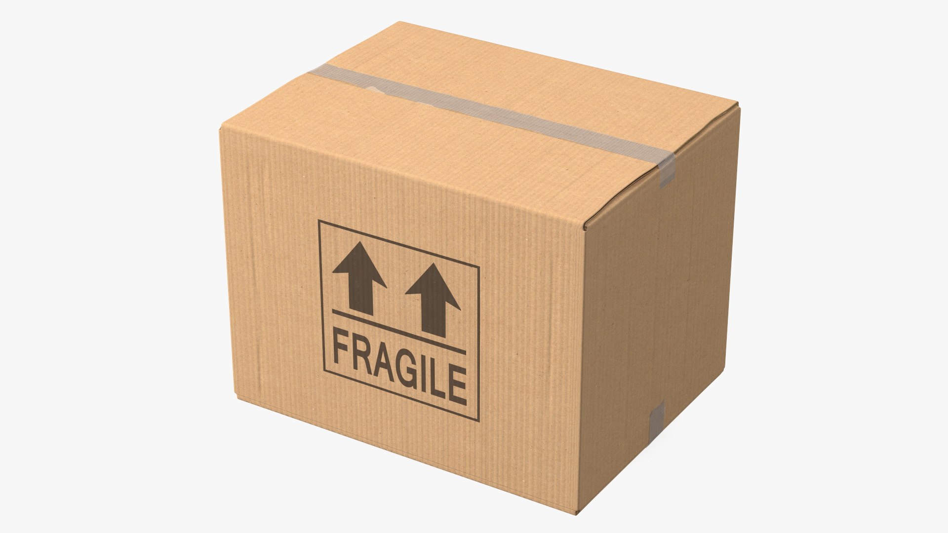 Fragile Cardboard Box 3D model preview