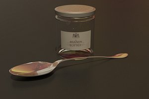 Jar of Brandy Butter and Spoon