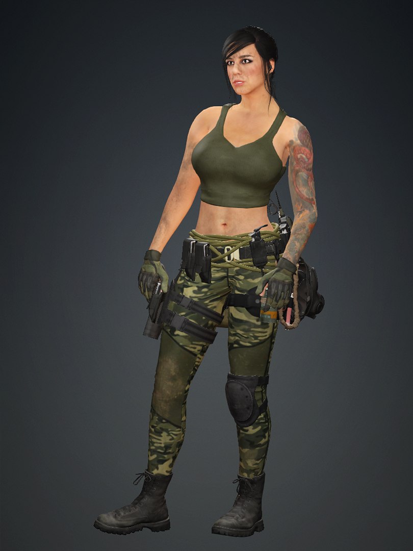 Realistic Rigged Action Soldier Girl-Monya Character 3D Model 3D model ...