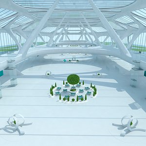3D Sci-Fi Futuristic Exhibition Hall model