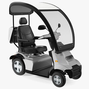 Afikim S4 4-Wheel Electric Scooter Grey Rigged 3D model
